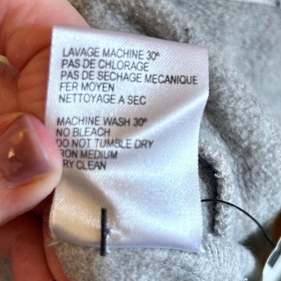 Carven Long Sleeve Sweatshirt Dress Ruffle Hem Gray Back Zip Womens Size Large - Picture 14 of 15